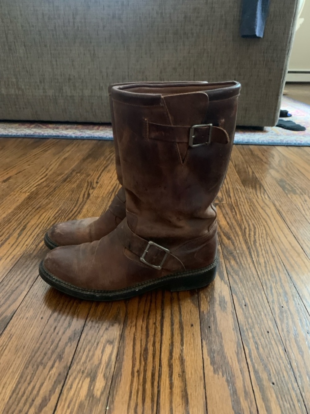 Women's Brown Leather Mid-Calf Heeled Boots